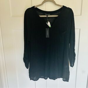 Cable & Gauge Black V-Neck Tunic